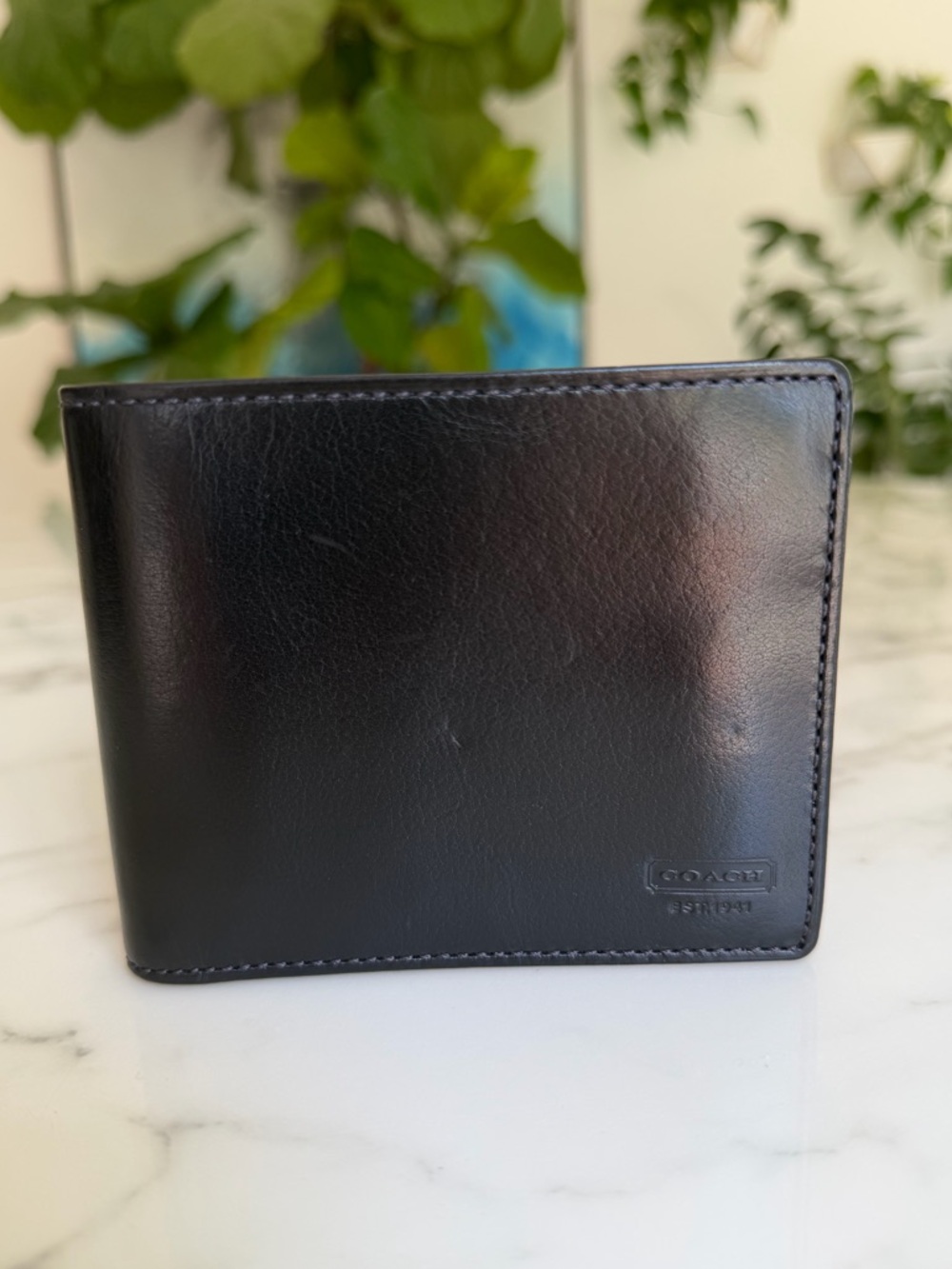 NWT Coach Vintage Water Buffalo Leather Bifold ID Wallet Black 4657 90's Y2K - Picture 2 of 13